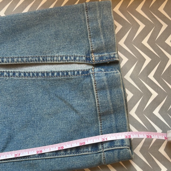 Free People Stretchy Semi Flare Slit Bottom Jeggings Side Zip W 29 NWOT - Picture 10 of 14